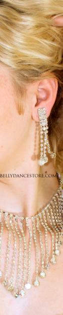 Rhinestone Necklace And Earrings  9930